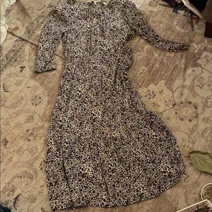 A New Day Animal Print Long Sleeve Dress Maxi Dress light weight fabric.